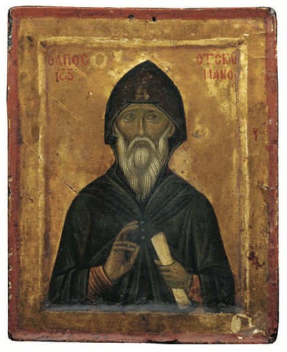 Icône byzantine orthodoxe ancienne conservée dans la chapelle du monastère représentant Saint Jean du Sinaï