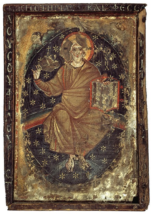 Icônes du monastère de Sainte Catherine : icône de l'art paléochrétien représentant le Christ sur le trône